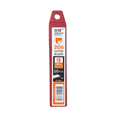 Lưỡi dao vát 60° màu Bạc 18mm dày 0.5mm dài 109mm 15 đoạn